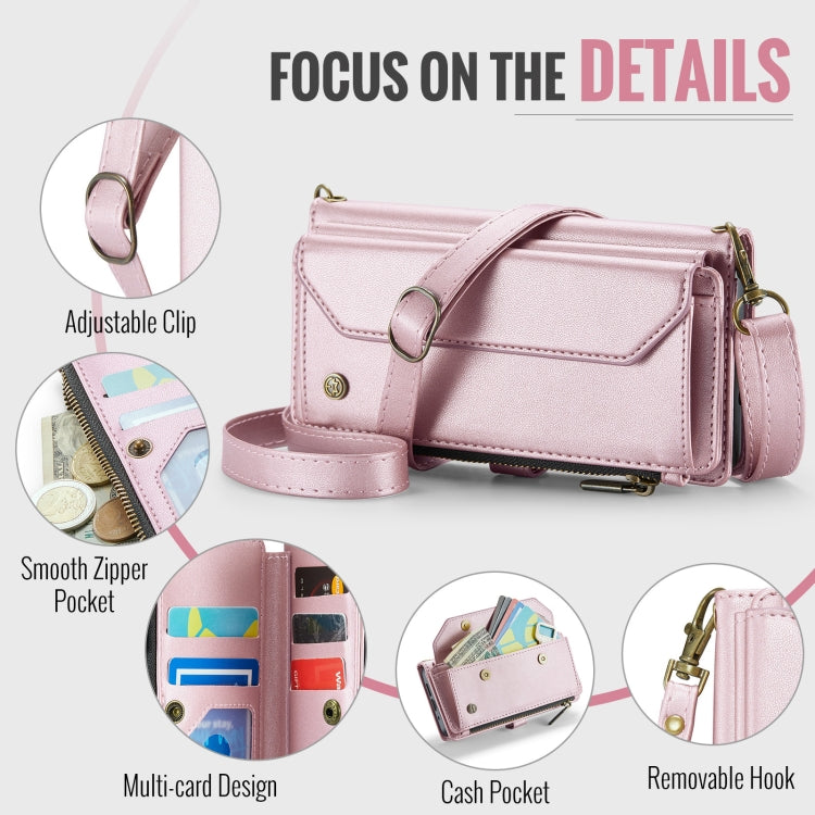 For Google Pixel 10 / 10 Pro / 9 CaseMe C36 Card Slots Zipper Wallet RFID Anti-theft Leather Phone Case(Pink) - Google Cases by CaseMe | Online Shopping UK | buy2fix