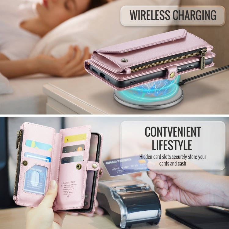 For Google Pixel 10 / 10 Pro / 9 CaseMe C36 Card Slots Zipper Wallet RFID Anti-theft Leather Phone Case(Pink) - Google Cases by CaseMe | Online Shopping UK | buy2fix