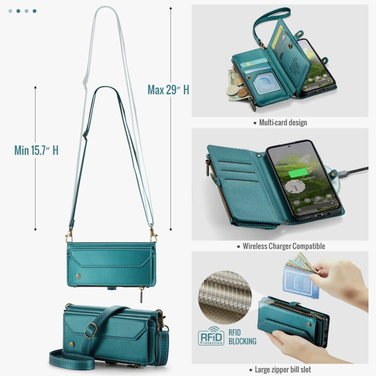 For Google Pixel 10 / 10 Pro / 9 CaseMe C36 Card Slots Zipper Wallet RFID Anti-theft Leather Phone Case(Green) - Google Cases by CaseMe | Online Shopping UK | buy2fix