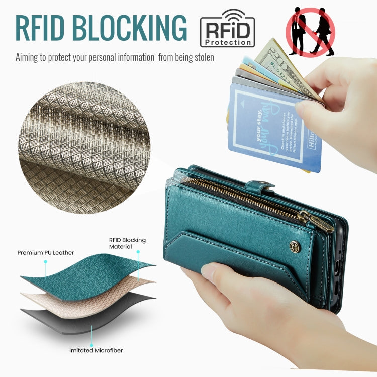 For Google Pixel 10 / 10 Pro / 9 CaseMe C36 Card Slots Zipper Wallet RFID Anti-theft Leather Phone Case(Green) - Google Cases by CaseMe | Online Shopping UK | buy2fix