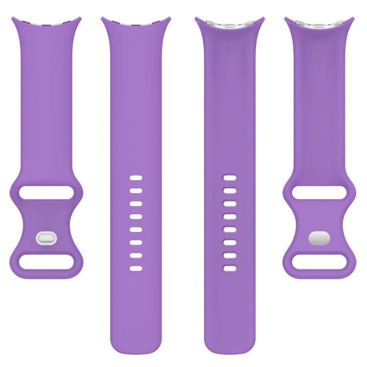 For Google Pixel Watch 3 41mm Solid Color Butterfly Buckle Silicone Watch Band, Size:L(Purple) - Watch Bands by buy2fix | Online Shopping UK | buy2fix