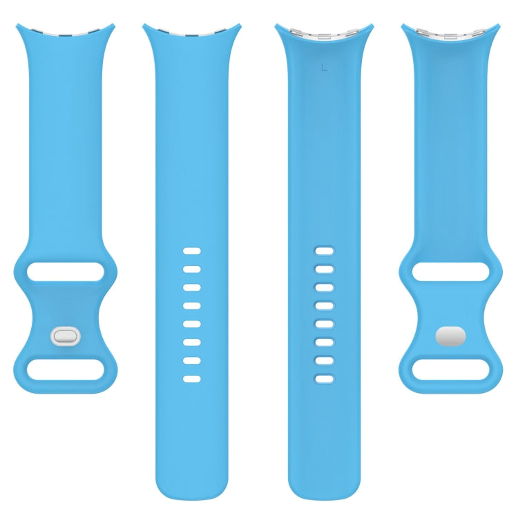 For Google Pixel Watch 3 41mm Solid Color Butterfly Buckle Silicone Watch Band, Size:L(Sky Blue) - Watch Bands by buy2fix | Online Shopping UK | buy2fix