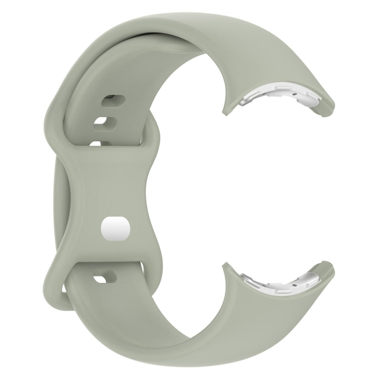 For Google Pixel Watch 3 41mm Solid Color Butterfly Buckle Silicone Watch Band, Size:L(Gray Green) - Watch Bands by buy2fix | Online Shopping UK | buy2fix