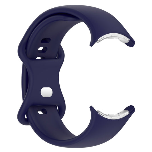 For Google Pixel Watch 3 41mm Solid Color Butterfly Buckle Silicone Watch Band, Size:L(Dark Blue) by buy2fix