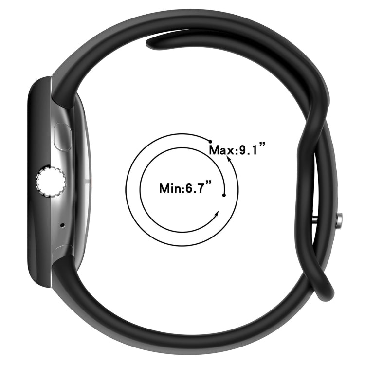 For Google Pixel Watch 3 41mm Solid Color Butterfly Buckle Silicone Watch Band, Size:L(White) - Watch Bands by buy2fix | Online Shopping UK | buy2fix