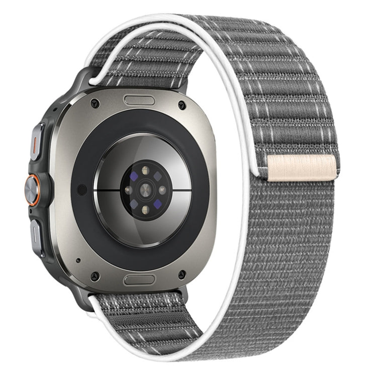 For Samsung Galaxy Watch Ultra 47mm / Ultra 2025 Sea Wave Texture Nylon Hook and Loop Fastener Watch Band(Gray) - Watch Bands by buy2fix | Online Shopping UK | buy2fix