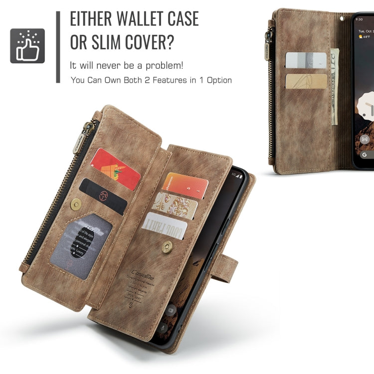 For Google Pixel 10 / 10 Pro / 9 CaseMe C30 Card Slots Zipper Wallet Leather Phone Case(Brown) - Google Cases by CaseMe | Online Shopping UK | buy2fix