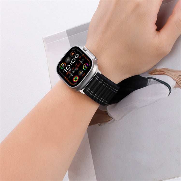For Apple Watch Ultra 2 49mm Sea Wave Nylon Hook and Loop Fastener Watch Band(Gray) by buy2fix