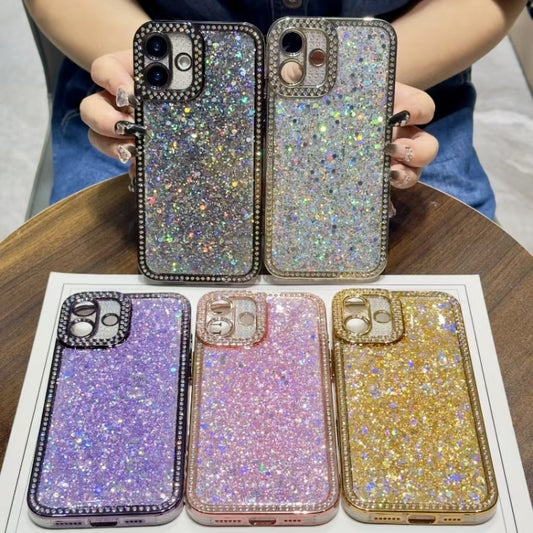 For iPhone 16 Plus Diamond Glitter Sequins TPU Phone Case(Pink) by buy2fix