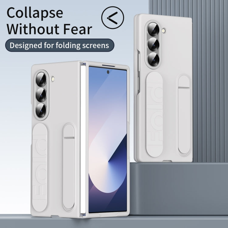 For Samsung Galaxy Z Fold6 5G Star Pattern Wristband Holder Phone Case(White) - Galaxy Z Fold6 5G Cases by buy2fix | Online Shopping UK | buy2fix