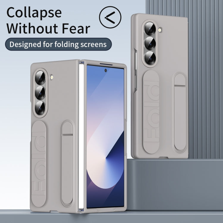 For Samsung Galaxy Z Fold6 5G Star Pattern Wristband Holder Phone Case(Titanium dust) - Galaxy Z Fold6 5G Cases by buy2fix | Online Shopping UK | buy2fix