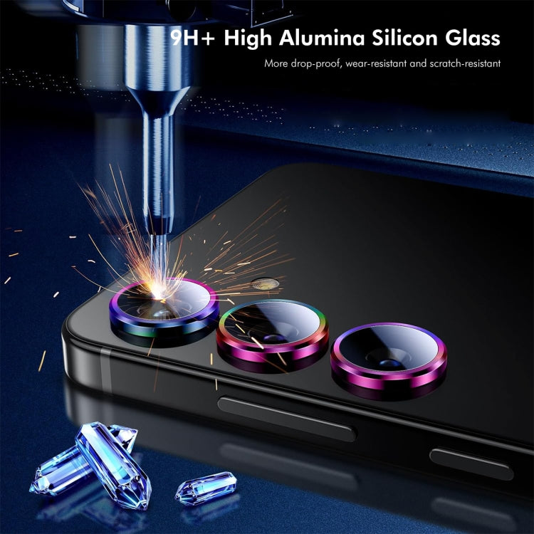 For OPPO Reno12 Global ENKAY Hat-Prince 9H Rear Camera Lens Aluminium Alloy Tempered Glass Film(Black) - OPPO Tempered Glass by ENKAY | Online Shopping UK | buy2fix