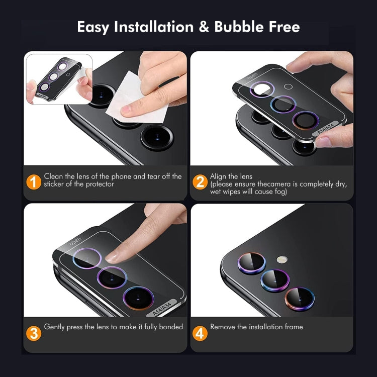 For OPPO Reno12 Global ENKAY Hat-Prince 9H Rear Camera Lens Aluminium Alloy Tempered Glass Film(Black) - OPPO Tempered Glass by ENKAY | Online Shopping UK | buy2fix