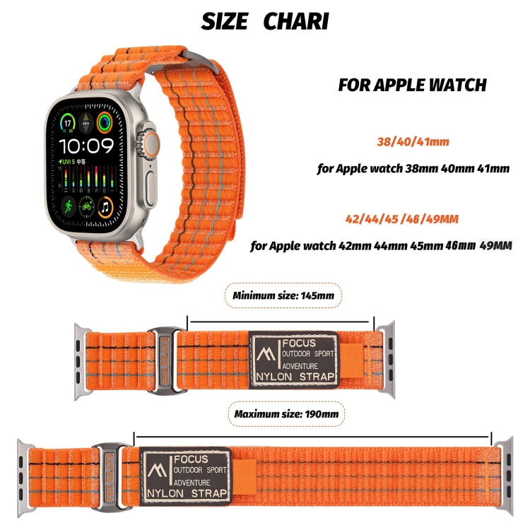 For Apple Watch Ultra 49mm Two Sections Nylon Hook and Loop Fastener Watch Band(Scuba Blue) by buy2fix