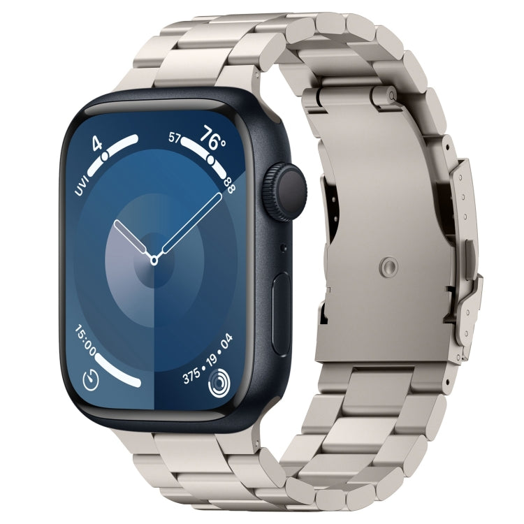 For Apple Watch Series 9 45mm Three Beads Titanium Alloy Metal Watch Band(Titanium Color) - Watch Bands by buy2fix | Online Shopping UK | buy2fix