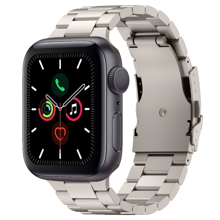 For Apple Watch Series 5 44mm Three Beads Titanium Alloy Metal Watch Band(Titanium Color) - Watch Bands by buy2fix | Online Shopping UK | buy2fix