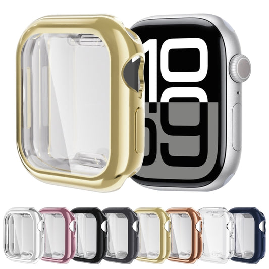 For Apple Watch Series 10 46mm Full Coverage TPU Electroplated Watch Case(Pink) - Watch Cases by buy2fix | Online Shopping UK | buy2fix