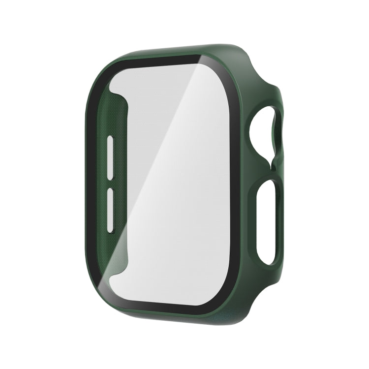 For Apple Watch Series 10 46mm Tempered Glass Film Integrated PC Watch Case(Green) - Watch Cases by buy2fix | Online Shopping UK | buy2fix