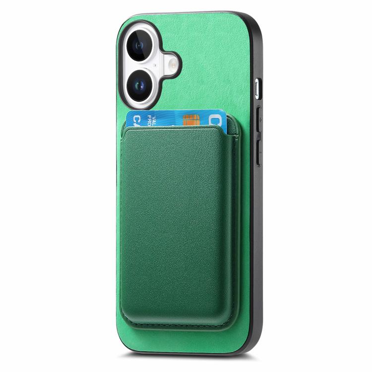 For iPhone 17 Retro Magsafe Card Bag PU Back Cover Phone Case(Green) - iPhone 17 Cases by buy2fix | Online Shopping UK | buy2fix