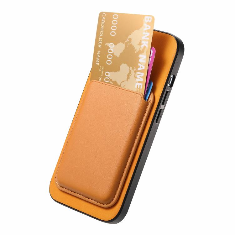 For iPhone 17 Pro Retro Magsafe Card Bag PU Back Cover Phone Case(Yellow) - iPhone 17 Pro Cases by buy2fix | Online Shopping UK | buy2fix