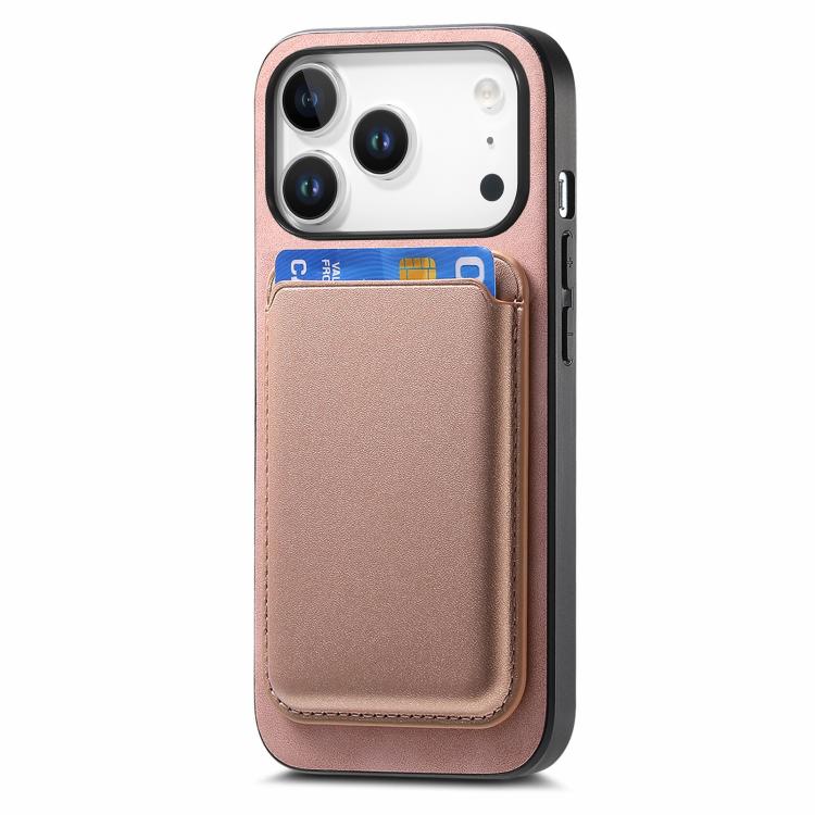 For iPhone 17 Pro Retro Magsafe Card Bag PU Back Cover Phone Case(Pink) - iPhone 17 Pro Cases by buy2fix | Online Shopping UK | buy2fix