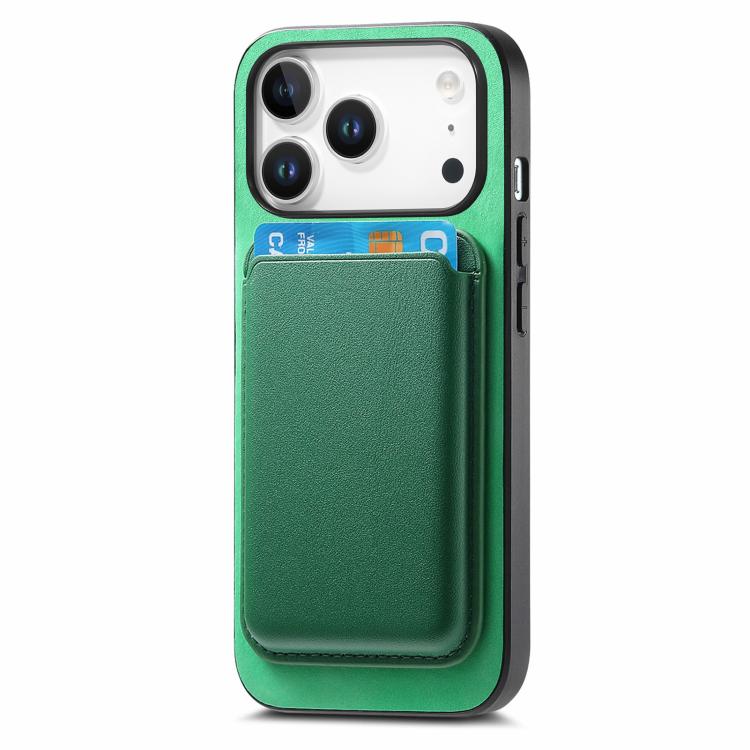 For iPhone 17 Pro Retro Magsafe Card Bag PU Back Cover Phone Case(Green) - iPhone 17 Pro Cases by buy2fix | Online Shopping UK | buy2fix