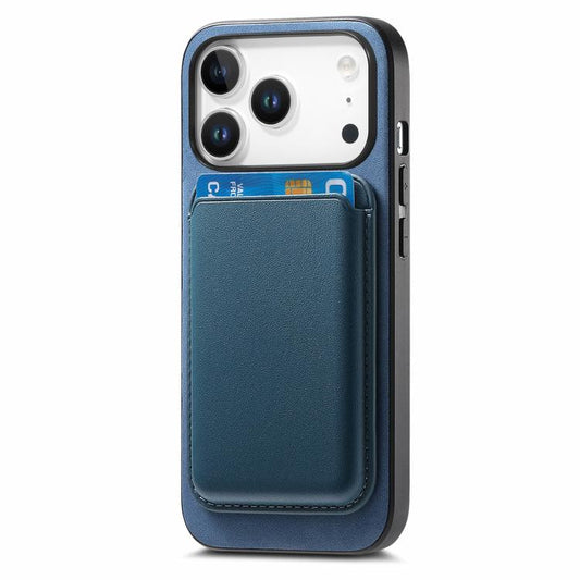 For iPhone 17 Pro Max Retro Magsafe Card Bag PU Back Cover Phone Case(Blue) - iPhone 17 Pro Max Cases by buy2fix | Online Shopping UK | buy2fix