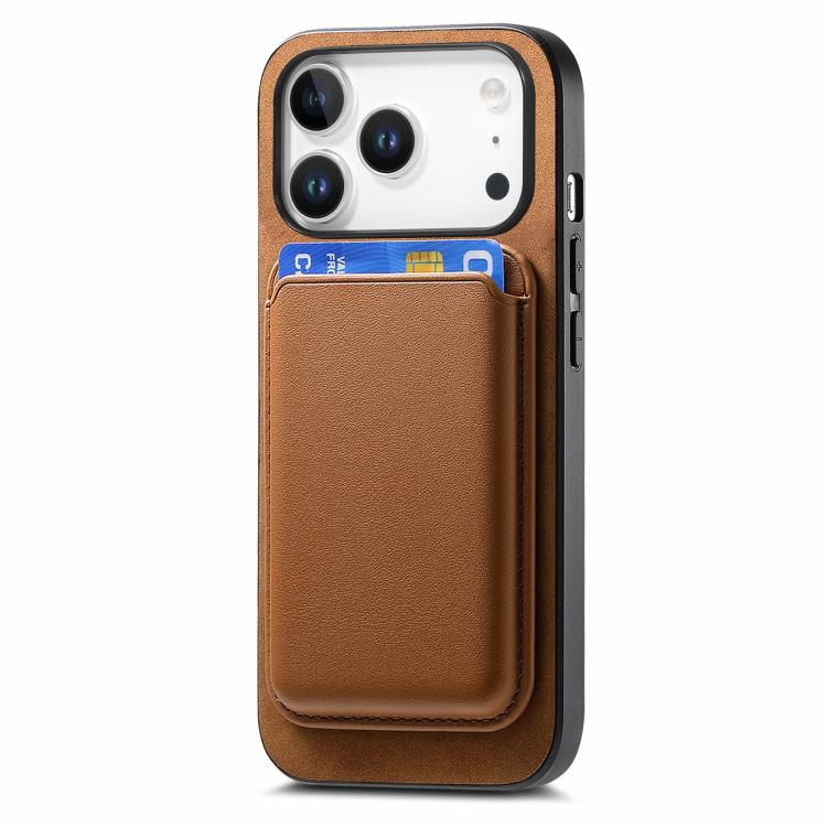 For iPhone 17 Pro Max Retro Magsafe Card Bag PU Back Cover Phone Case(Brown) - iPhone 17 Pro Max Cases by buy2fix | Online Shopping UK | buy2fix