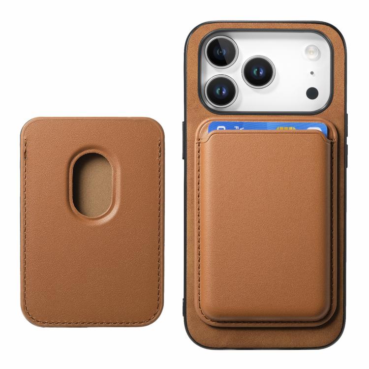 For iPhone 17 Pro Max Retro Magsafe Card Bag PU Back Cover Phone Case(Brown) - iPhone 17 Pro Max Cases by buy2fix | Online Shopping UK | buy2fix