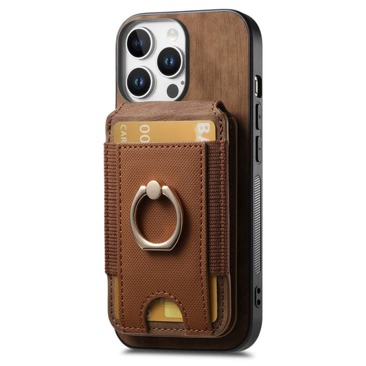 For iPhone 16 Pro Retro Splitable Magnetic Stand Card Bag Leather Phone Case(Brown) - iPhone 16 Pro Cases by buy2fix | Online Shopping UK | buy2fix