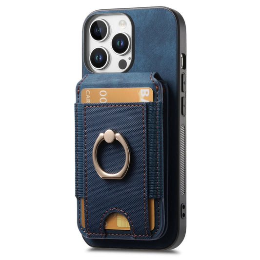 For iPhone 16 Pro Max Retro Splitable Magnetic Stand Card Bag Leather Phone Case(Blue) - iPhone 16 Pro Max Cases by buy2fix | Online Shopping UK | buy2fix