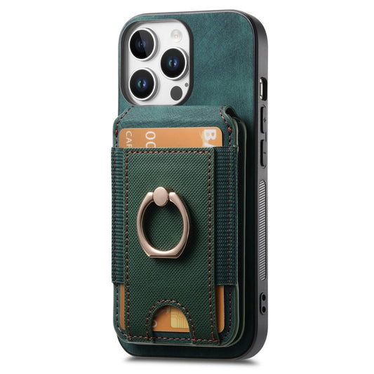 For iPhone 16 Pro Max Retro Splitable Magnetic Stand Card Bag Leather Phone Case(Green) - iPhone 16 Pro Max Cases by buy2fix | Online Shopping UK | buy2fix