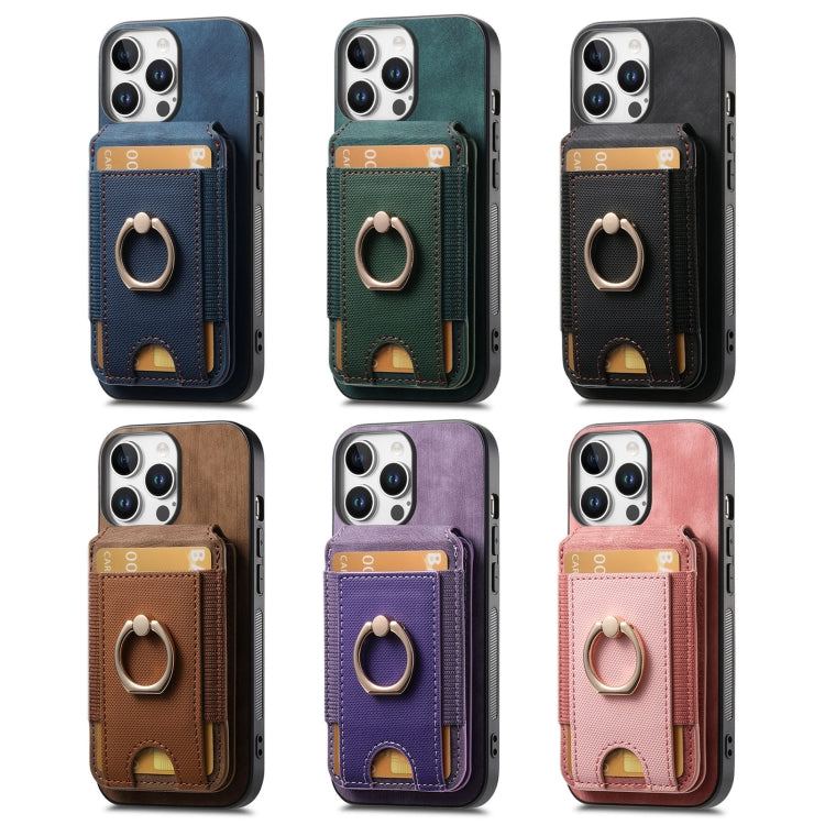 For iPhone 16e Retro Splitable Magnetic Stand Card Bag Leather Phone Case(Purple) - iPhone 16e Cases by buy2fix | Online Shopping UK | buy2fix