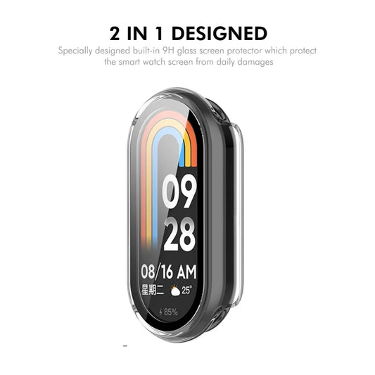 For Xiaomi Smart Band 9 / 9 NFC ENKAY Hat-Prince PC Frame Watch Protective Case with Tempered Film(Black) by ENKAY