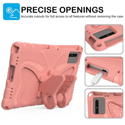 For Huawei MatePad SE 11 2024 Butterfly Bracket EVA Shockproof Tablet Case(Pink Orange) by buy2fix