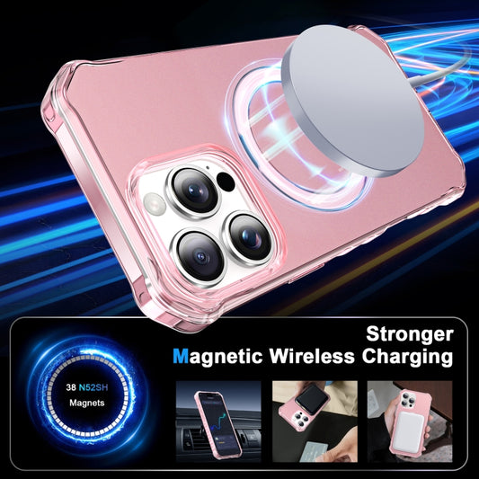 For iPhone 16 Pro Solid Color Wave MagSafe Holder Phone Case(Pink) by buy2fix
