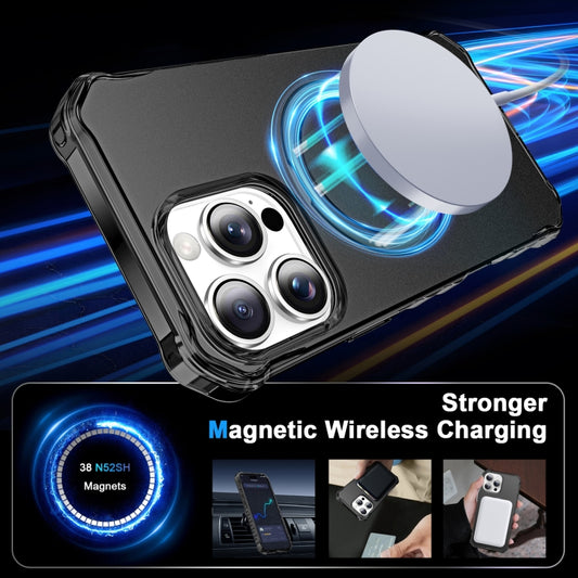 For iPhone 16 Pro Solid Color Wave MagSafe Holder Phone Case(Black) by buy2fix