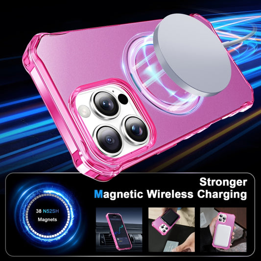 For iPhone 16 Pro Solid Color Wave MagSafe Holder Phone Case(Rose Red) by buy2fix