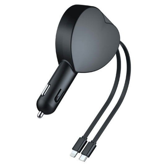 Y2 With Type-C Retractable Cables Car Bluetooth MP3 Player Hands-Free Call Adapter by buy2fix