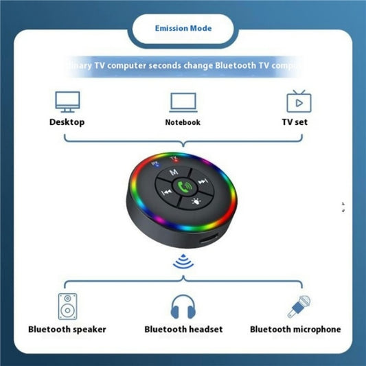 Q10 With Colorful Lamp 2-in-1 Bluetooth 5.3 Wireless Transmitter / Receiver MP3 Player Adapter by buy2fix