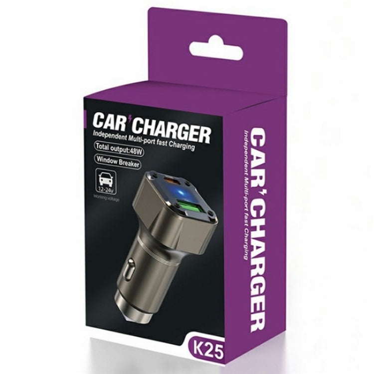 K25 Fast Charging Metal Window Breaker Car Charger Adapter PD 30W Super Charger by buy2fix