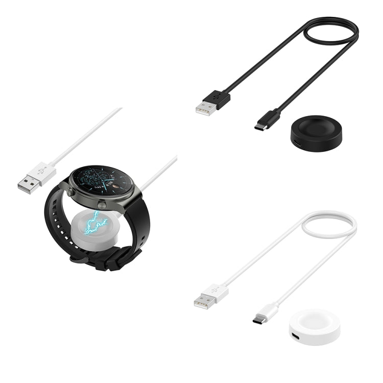 For Huawei Watch GT5 Pro 46mm USB Interface Split Type Smart Watch Charging Cable, Length: 1m(White) - Charger by buy2fix | Online Shopping UK | buy2fix