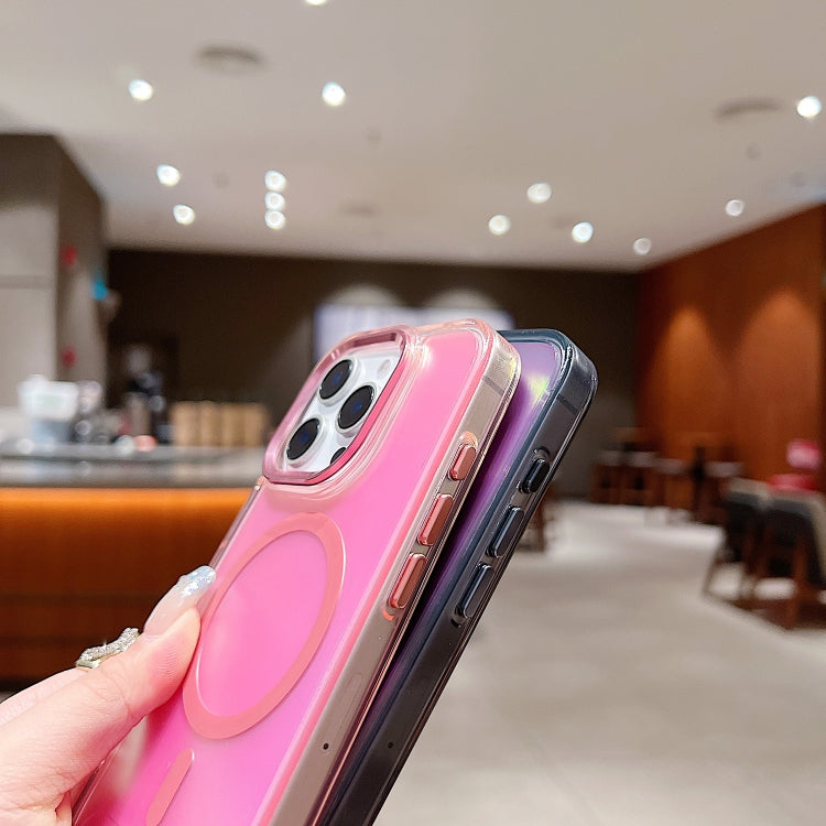 For iPhone 17 Bright Shadow  Magsafe Discoloration Phone Case with Wrist Strap(Purple) - iPhone 17 Cases by buy2fix | Online Shopping UK | buy2fix