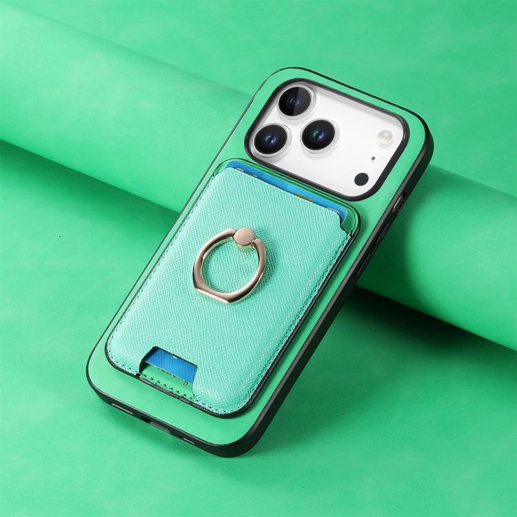For iPhone 17 Pro Max Retro Cross Leather Card Bag MagSafe Phone Case(Green) - iPhone 17 Pro Max Cases by buy2fix | Online Shopping UK | buy2fix