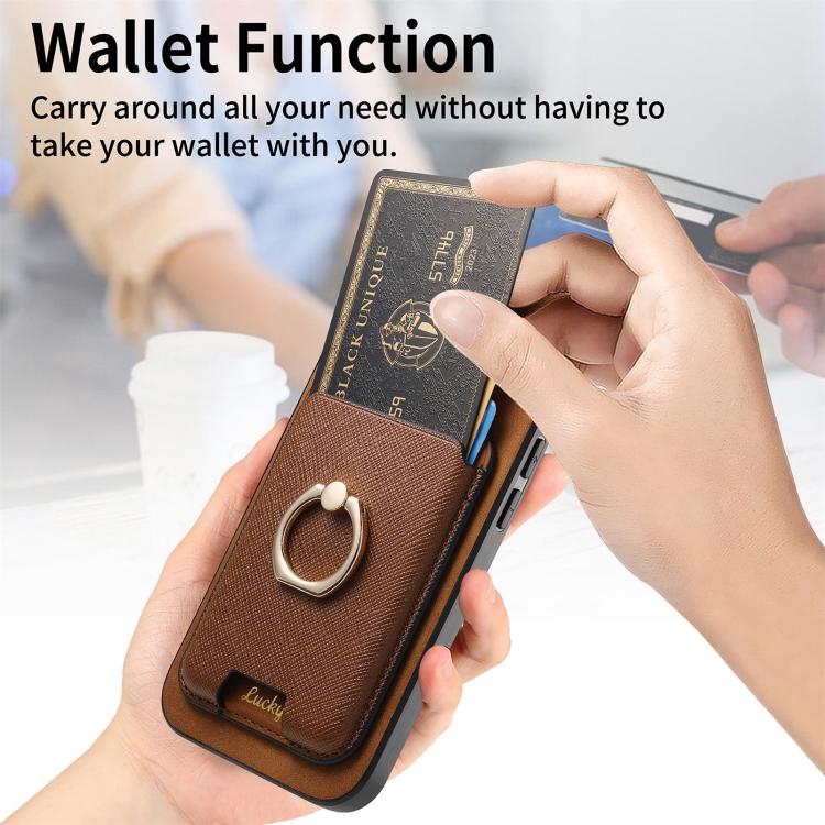 For iPhone 17 Pro Max Retro Cross Leather Card Bag MagSafe Phone Case(Brown) - iPhone 17 Pro Max Cases by buy2fix | Online Shopping UK | buy2fix