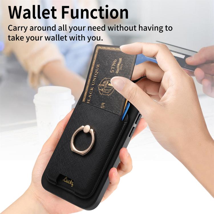 For iPhone 17 Pro Max Retro Cross Leather Card Bag MagSafe Phone Case(Black) - iPhone 17 Pro Max Cases by buy2fix | Online Shopping UK | buy2fix