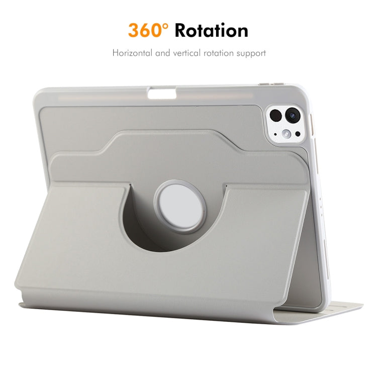 For iPad Pro 12.9 2022/ Air 13 2025 / 2024 ENKAY 360 Rotation TPU Leather Smart Tablet Case with Pen Slot(Beige) - iPad Air 13 2025 / 2024 Cases by ENKAY | Online Shopping UK | buy2fix