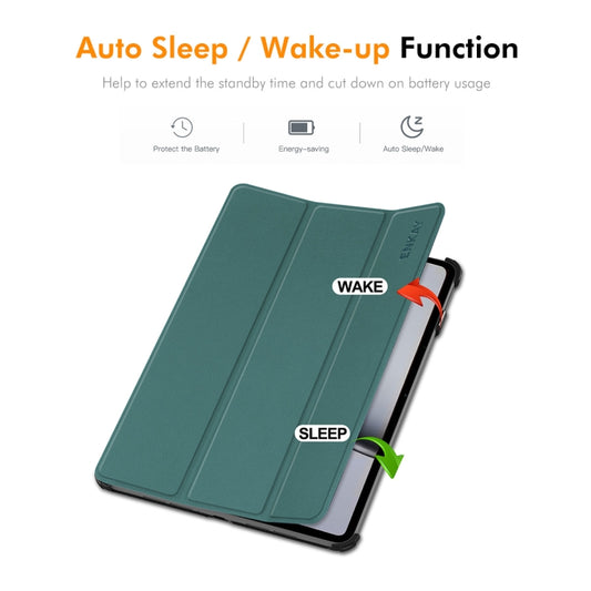 For OnePlus Pad 2 / Pad Pro 12.1 ENKAY Tri-fold Custer Texture Platic Leather Smart Tablet Case(Dark Blue) - Others by ENKAY | Online Shopping UK | buy2fix