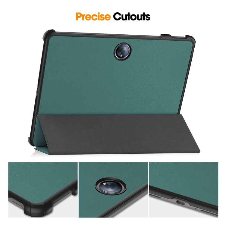 For OnePlus Pad 2 / Pad Pro 12.1 ENKAY Tri-fold Custer Texture Platic Leather Smart Tablet Case(Grey) - Others by ENKAY | Online Shopping UK | buy2fix