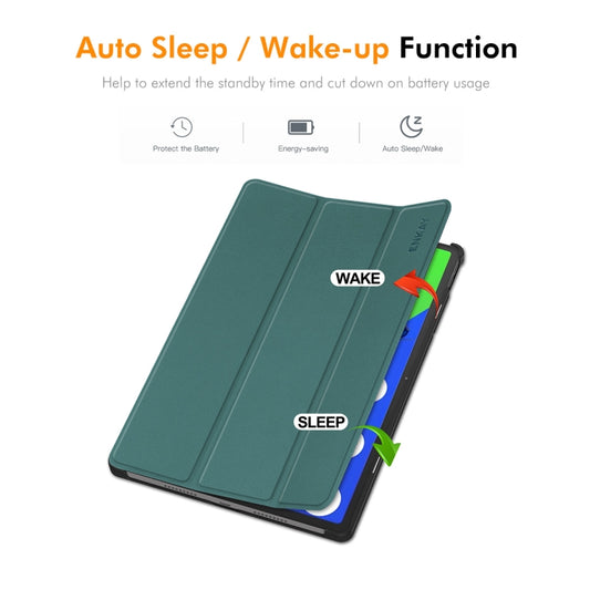 For Lenovo Xiaoxin Pad Pro 12.7 2025 ENKAY Tri-fold Custer Texture Platic Leather Smart Tablet Case(Black) by ENKAY